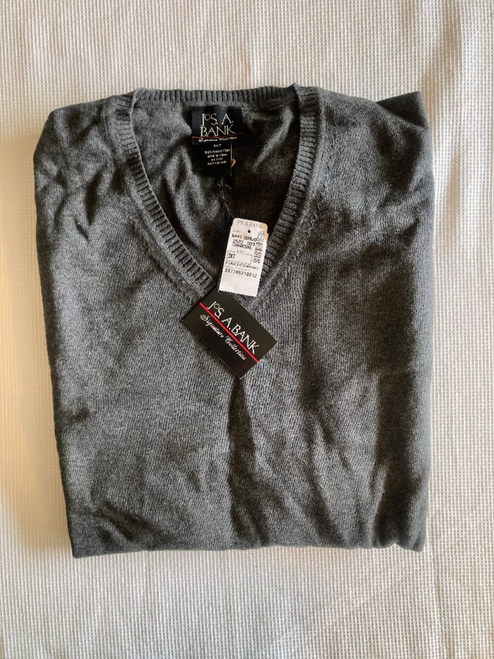 NWT Jos A Banks Pima cotton men's v-neck sweater, size 3XLT